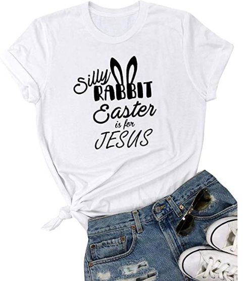 Amazon: ZXH Women Silly Rabbit Easter is for Jesus Graphic T Shirt – $10.33