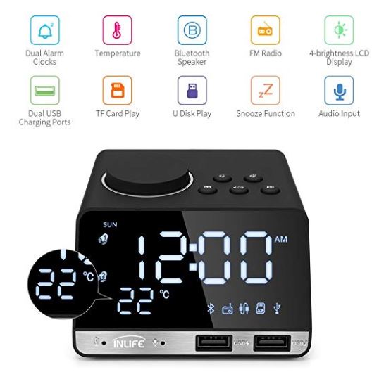 Amazon: $6.16 – INLIFE Digital Alarm Clock