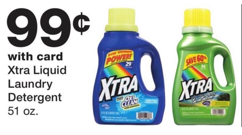 Walgreens: $0.99 – Xtra Laundry Detergent