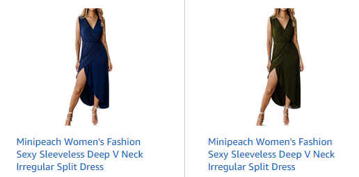 Amazon: Minipeach Women’s Fashion Sexy Sleeveless Deep V Neck Irregular Split Dress – $9.99