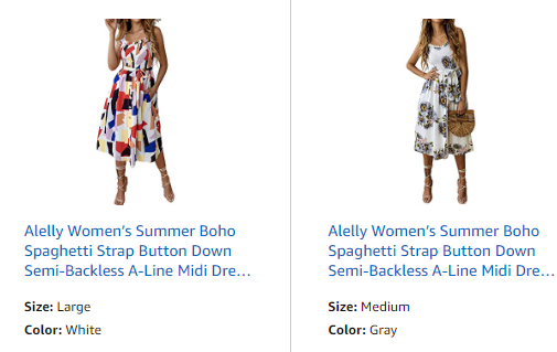 Amazon: Alelly Women’s Summer Boho Spaghetti Strap Button Down Semi-Backless A-Line Midi Dress with Belt – $9.99