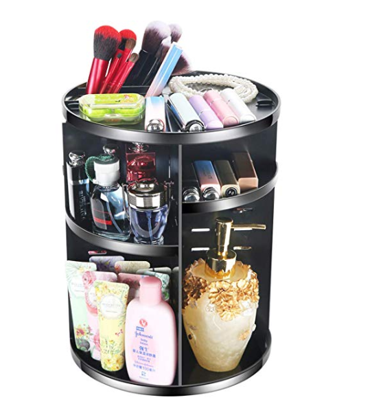 Amazon: Coyaho Rotating Makeup Organizer, Cosmetic Storage Jewelry Box (Black) – $9.49