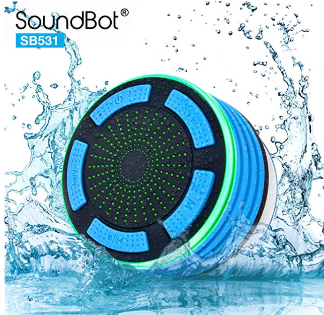 Amazon: SoundBot IPX7 Waterproof 5W Bluetooth Wireless Shower Speaker with 8Hrs Playback, Built-In FM Radio Tuner, LED, Premium HD Sound, Water Weather Resistant Portable Speakerphone, SB531 (BLUE) – $4.99