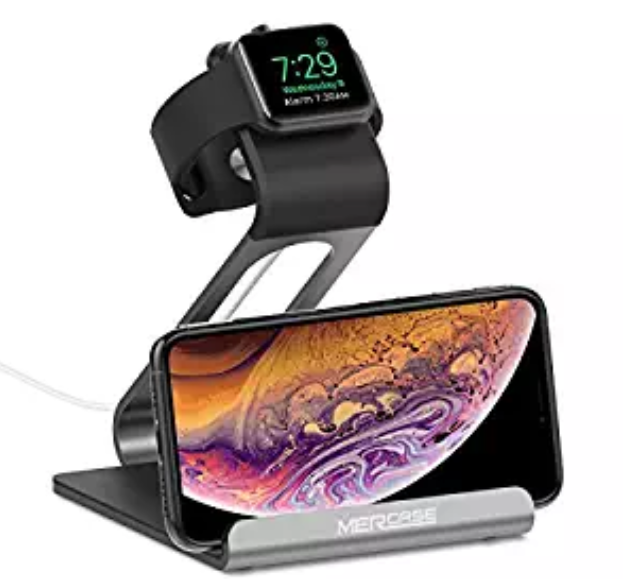 Amazon: Mercase Apple Watch Stand with Aluminum 2 in 1 Charging Station Docking Holder for iPhone and Apple Watch (iPhone XS/X/X Max/8/8plus/7/7plus/6S/6plus/iWatch Series 4/3/2/1)[Nightstand Mode]-Space Grey – $8.49