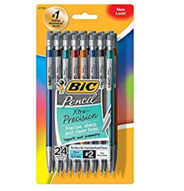 Amazon: BIC Xtra-Precision Mechanical Pencil, Metallic Barrel, Fine Point (0.5mm), 24-Count – $2.36