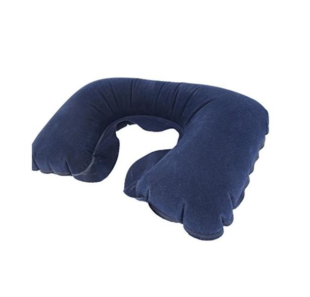 Amazon: Dropper Stop Inflatable Travel Pillow in Navy Blue – $2.99
