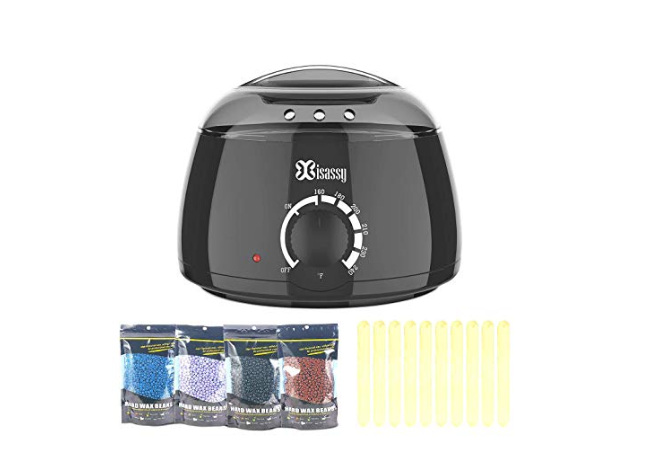 ISASSY Wax Heater Wax Warmer Hair Removal Waxing Kit with 4 Different Flavors Hard Wax Beans+10 Wax Applicator Sticks – $8.10
