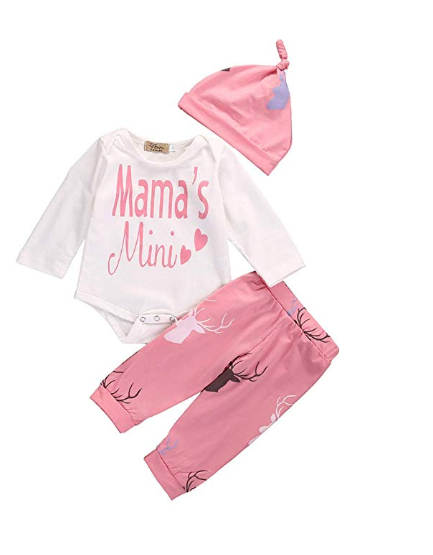 Amazon: ALLAIBB 3Pcs Baby Boys Girls Outfit Set Onesie and Deer Pants Set with Beanie – $6.99