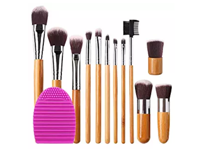 Amazon: BEAKEY 12+2 Pcs Makeup Brush Set, Premium Bamboo Handle Synthetic Bristles, Kabuki Foundation Eyeshadow Concealer Powder Brush Kit – $4.39
