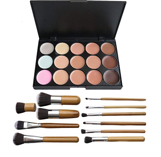 Amazon: 15 Color Concealer Palette Kit with 11pcs Bamboo Makeup Brushes – $5.39