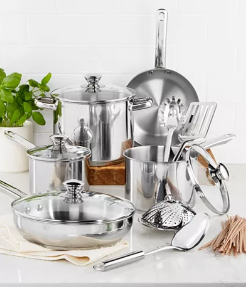 Macy’s: Stainless Steel 13-Pc. Cookware Set – $29.99