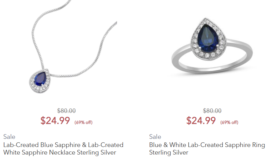 Kay Jewelers: Lab-Created Blue Sapphire & Lab-Created White Sapphire Jewelry – $24.99