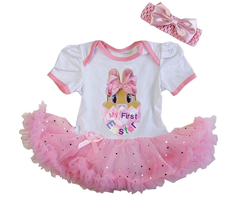 Amazon: Kirei Sui Baby First Easter Bunny White Pink Bodysuit Tutu & Headband – $3.99