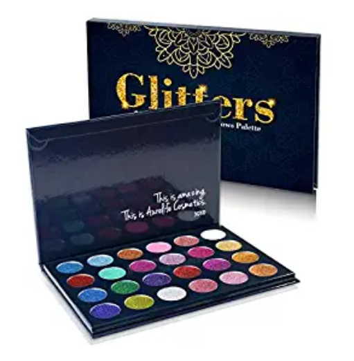 Amazon: 24 Color Professional Pressed Glitter Diamond Mineral Shimmery Glitter Eyeshadow – $6.92