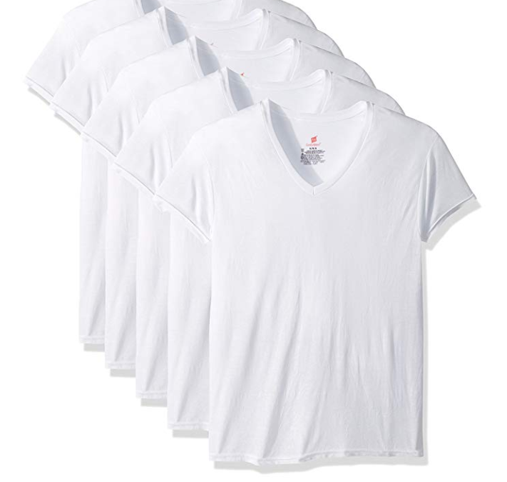 Amazon: Hanes Men’s 5-Pack ComfortBlend V-Neck T-Shirt with FreshIQ – $7.50