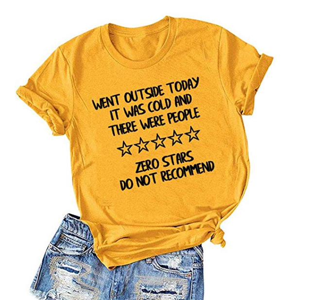 Amazon: ZYX Women Went Outside Today Letter Print Top – $11.66