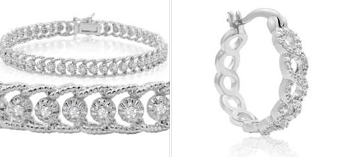 Super Jeweler: 1 Carat Diamond Ropework Tennis Bracelet & Earrings – $45