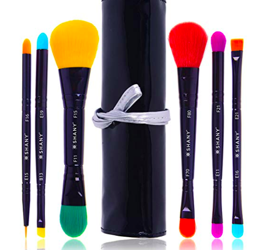 Amazon: SHANY 6 Piece Double Sided Travel Brush Set with Pouch – $6.89