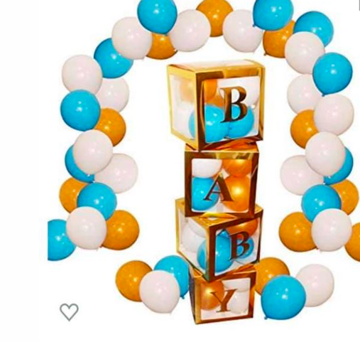 Amazon: Fun Land 4PCS Gold Baby Boxes with 30 White, Blue, Gold Free Balloons
