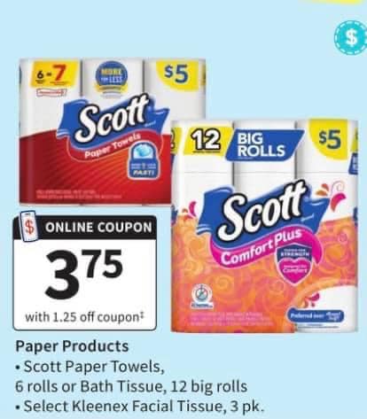 Walgreens: 12pk Scott Tissue & 6pk Paper Towels $3.75