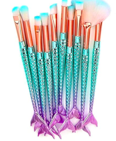Amazon: Mermaid Makeup Brush Set 10 Pcs – $6.54